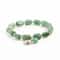 John Bead Aventurine Green Natural Stone Bracelet with Silver Charm